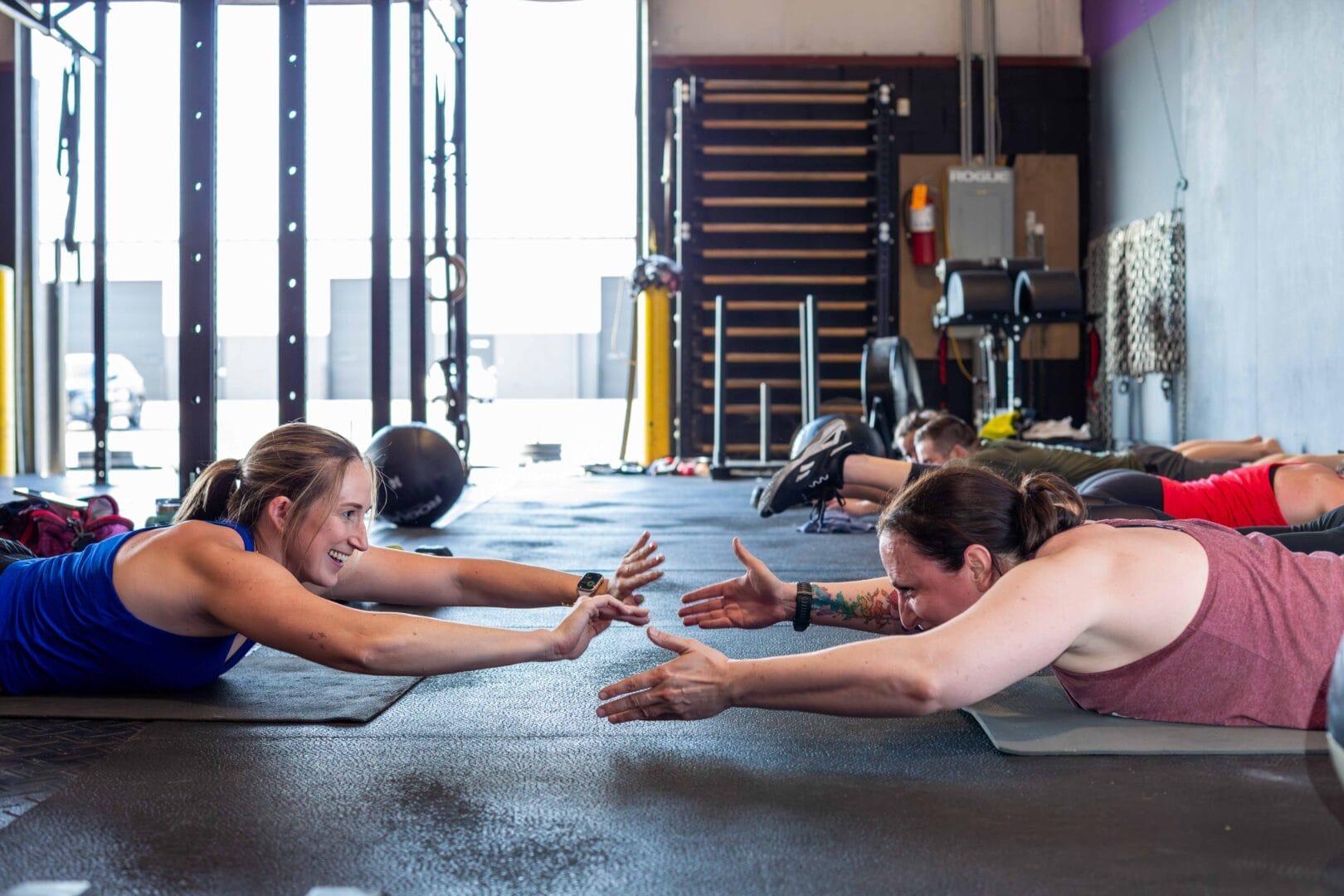women training at gym